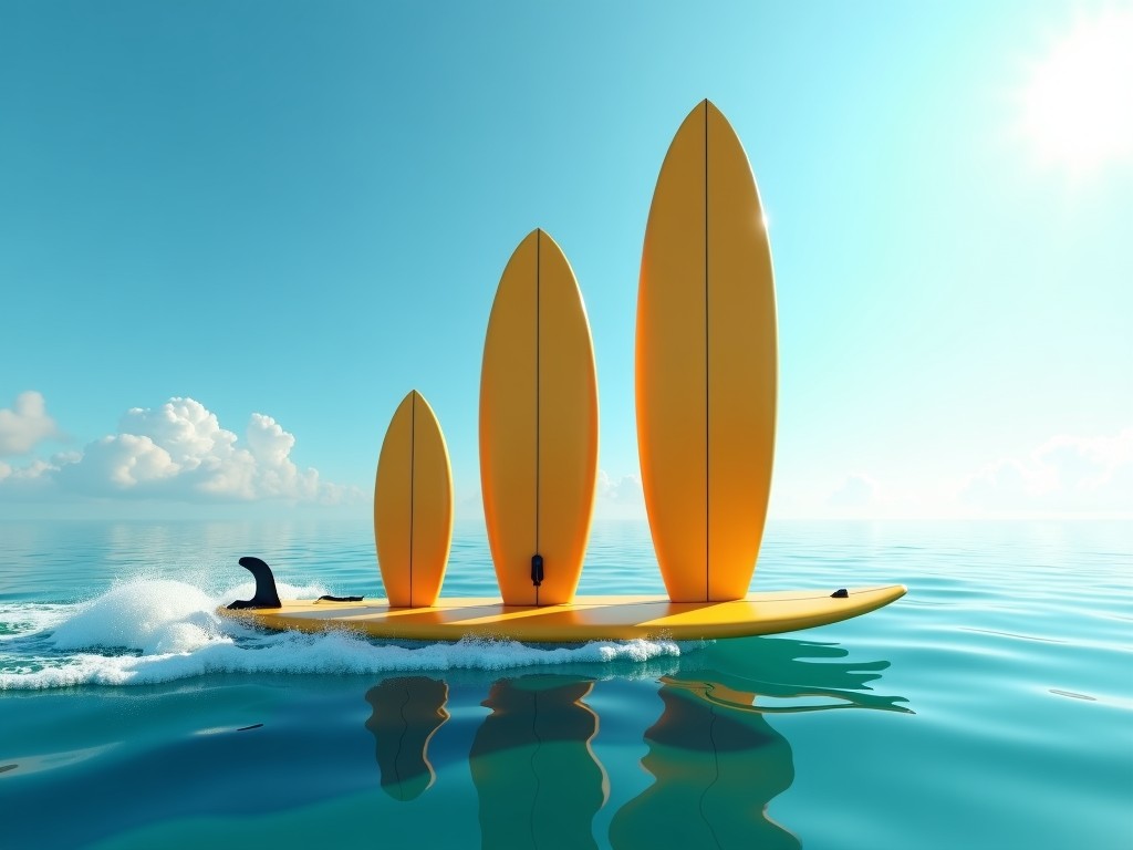 Motorized Surfboard Above Water